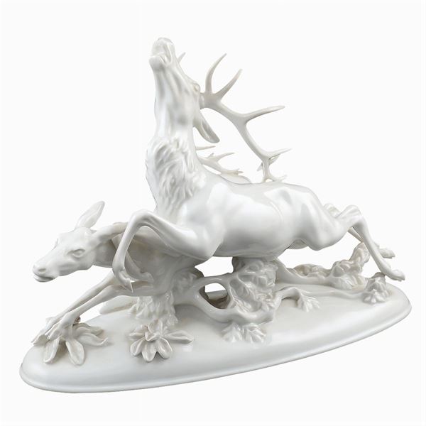 A white porcelain sculpted group