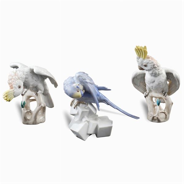 Tre sculture in porcellana Vienna