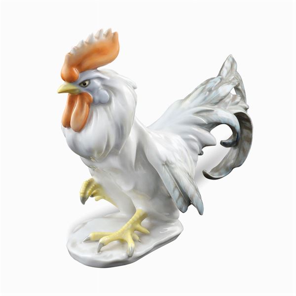 Gallo in porcellana policroma Rosenthal