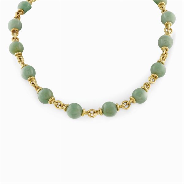 Girocollo in oro giallo 18kt e giadeite