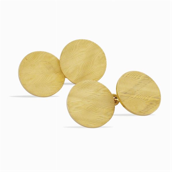 Bulgari, gemelli in oro giallo 18kt