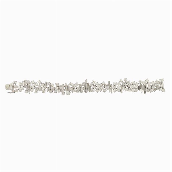 Massoni, bracciale in platino e diamanti