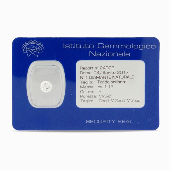 Diamante sciolto ct 1,07 in blister