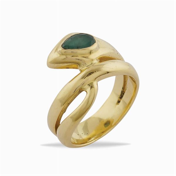 Anello serpente in oro giallo 18kt