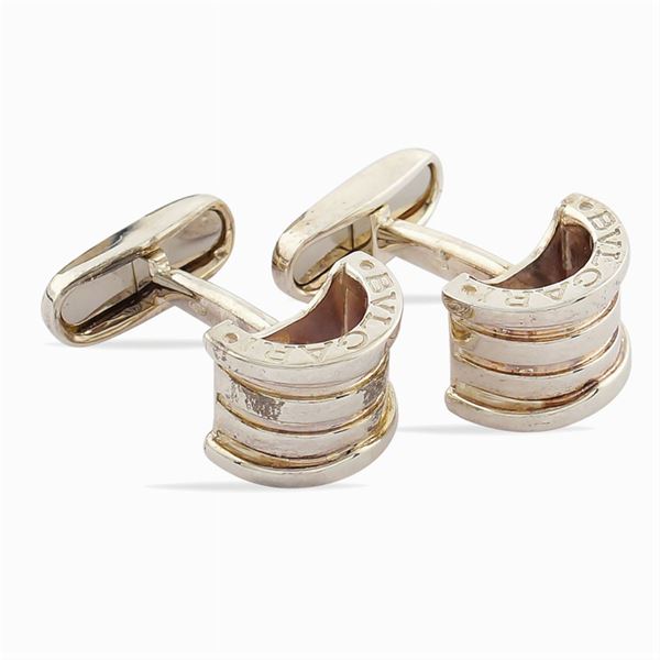 Bulgari, gemelli in oro bianco 18kt