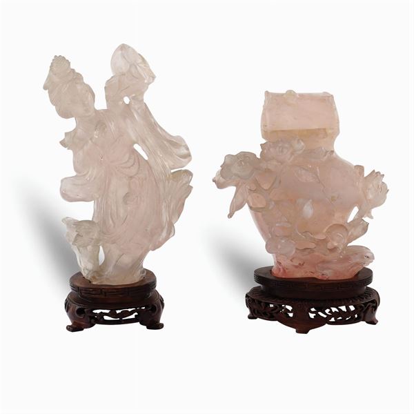 Two pink quartz groups
