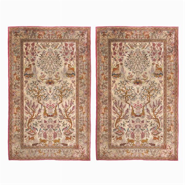 A pair of Qum carpets  - Auction Fine Art from Villa Astor and other private collections - Colasanti Casa d'Aste