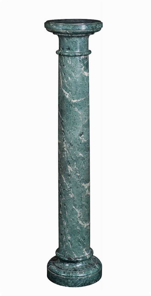 A turned green marble column