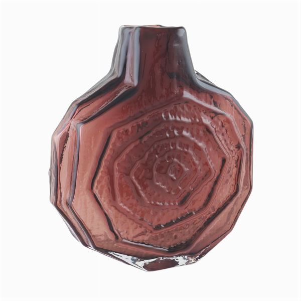 Vaso in vetro di forma esagonale