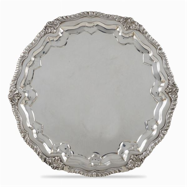 Grande salver in metallo argentato