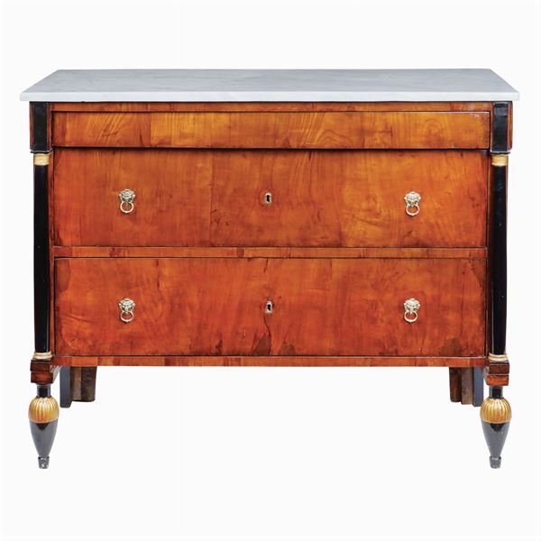 A walnut Empire style commode  (Italy, 19th century)  - Auction Fine Art from Villa Astor and other private collections - Colasanti Casa d'Aste