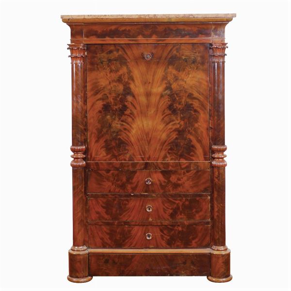 A mahogany secretaire