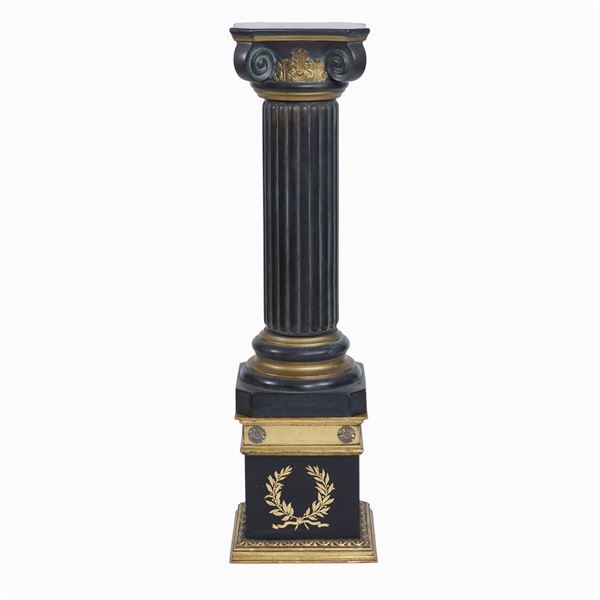 A column with a bronze capital