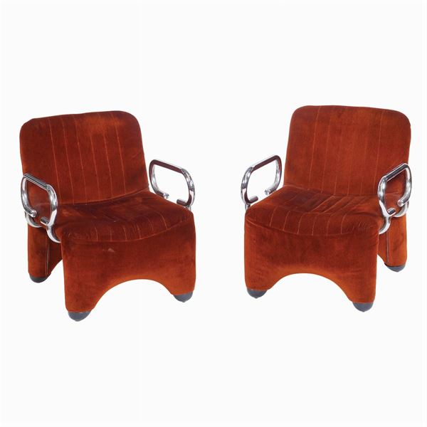 A pair of armchairs