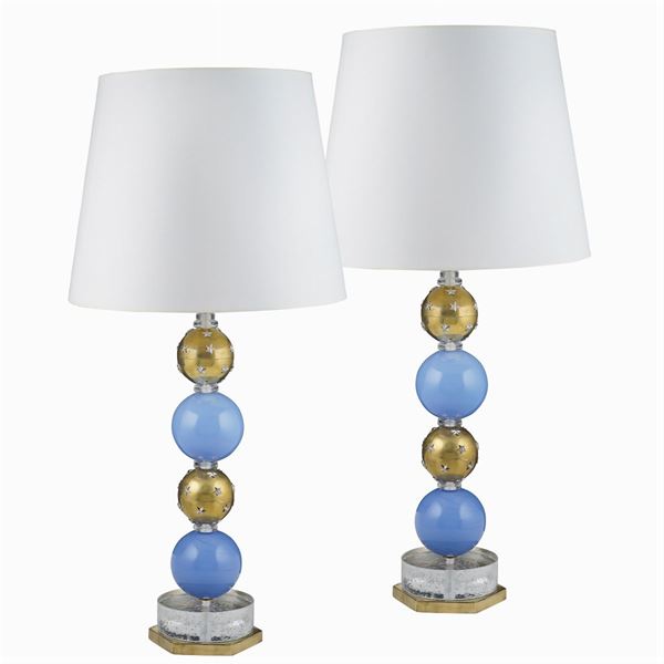 Coppia di lampade in vetro