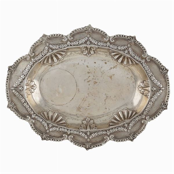 Vassoio ovale in argento