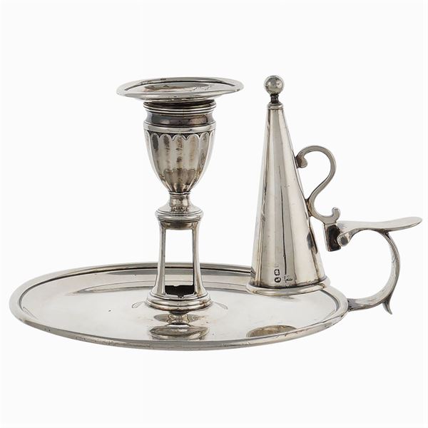 A silver candlestick