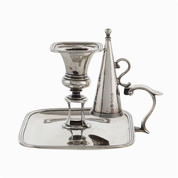 A silver candlestick