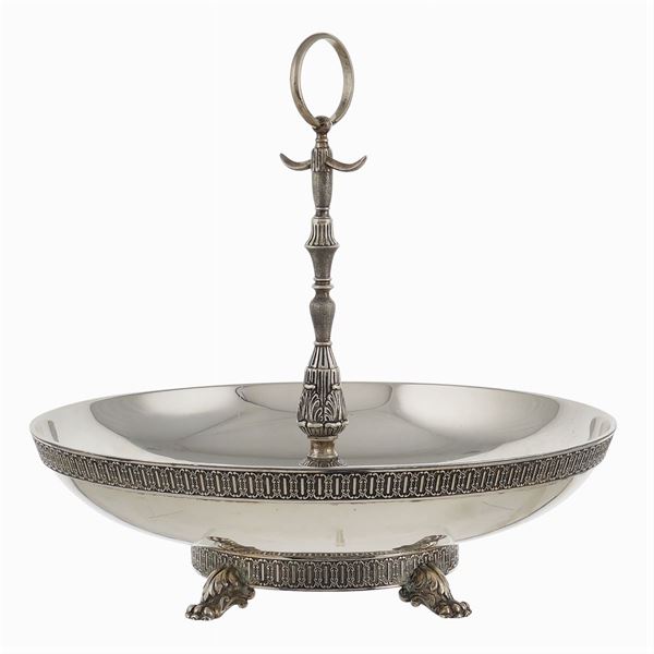 An Italian silver fruit bowl
