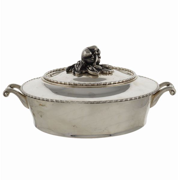 An Italian two handled silver vegetable dish