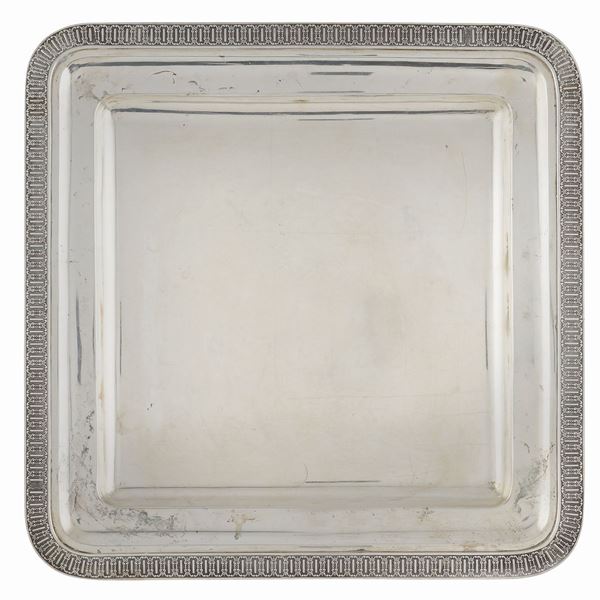 An Italian squared silver tray  (Italy, 20th century)  - Auction Fine jewels and watches, silver and coptic textile fragments - Colasanti Casa d'Aste