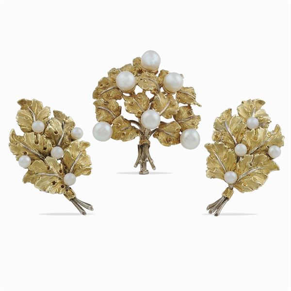 Buccellati, spilla ed orecchini en suite