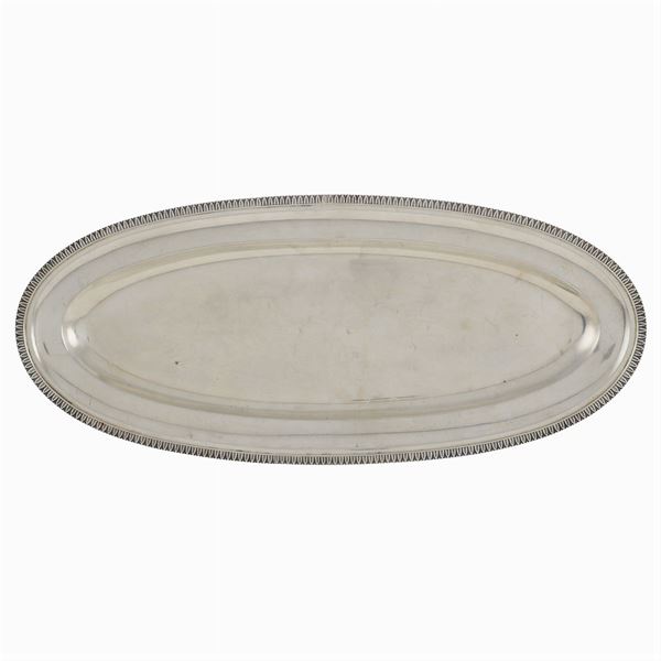 An Italian silver oval service tray