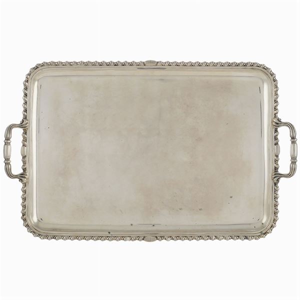 An large silver two handled tray