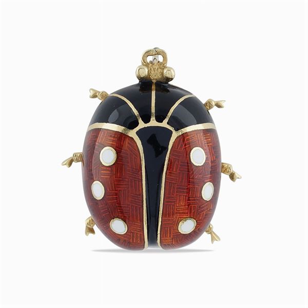 Spilla coccinella in oro giallo 18kt