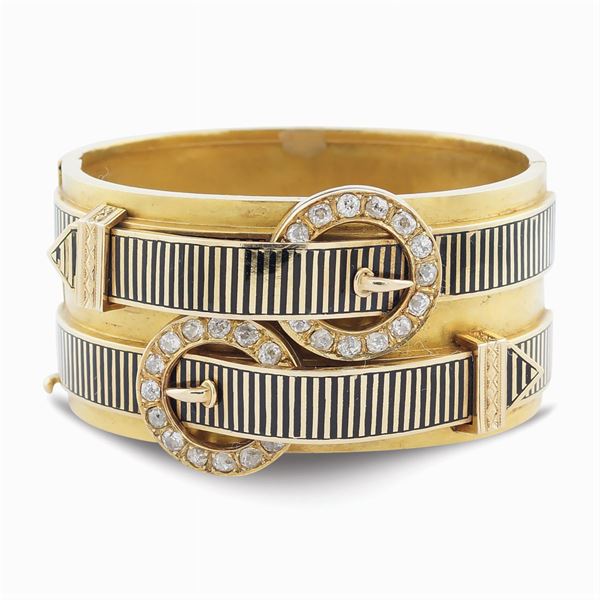 Bracciale manetta in oro giallo 18kt