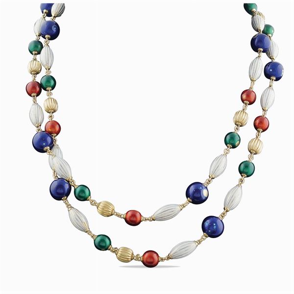 Lunga collana in oro giallo 18kt