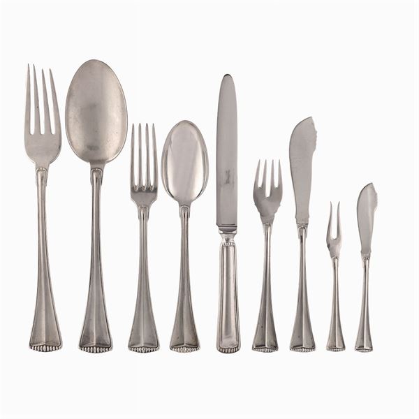 An Italian silver flatware service (507)  (Italy, XX century)  - Auction Fine jewels and watches, silver and coptic textile fragments - Colasanti Casa d'Aste