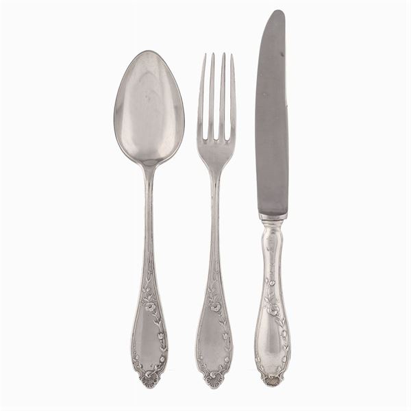 A silver dessert cutlery service (18)  (Germany, early XX century)  - Auction Fine jewels and watches, silver and coptic textile fragments - Colasanti Casa d'Aste