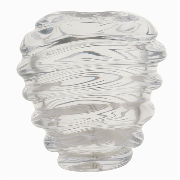 Carlo Moretti, transparent crystal vase
