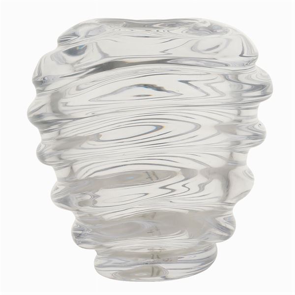 Carlo Moretti, vaso in cristallo trasparente