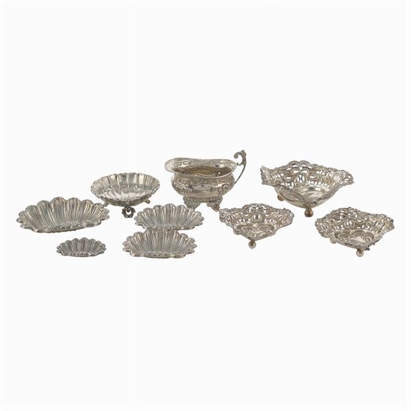 A group of 9 silver baskets  (Italy, 20th century)  - Auction Fine jewels and watches, silver and coptic textile fragments - Colasanti Casa d'Aste