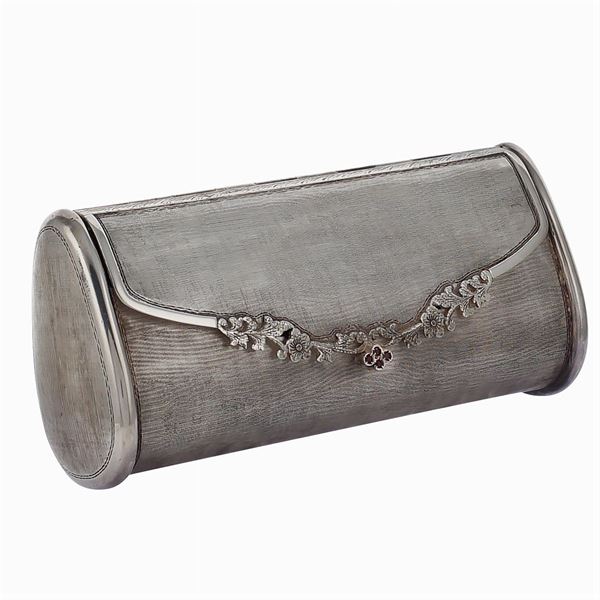 Pochette da sera in argento satinato