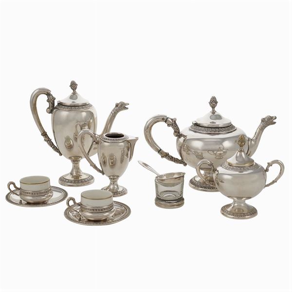 An Italian silver tete a tete service