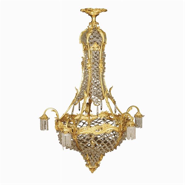 An eleven lights chandelier  (France, end 19th cenury)  - Auction Fine Art from Villa Astor and other private collections - Colasanti Casa d'Aste
