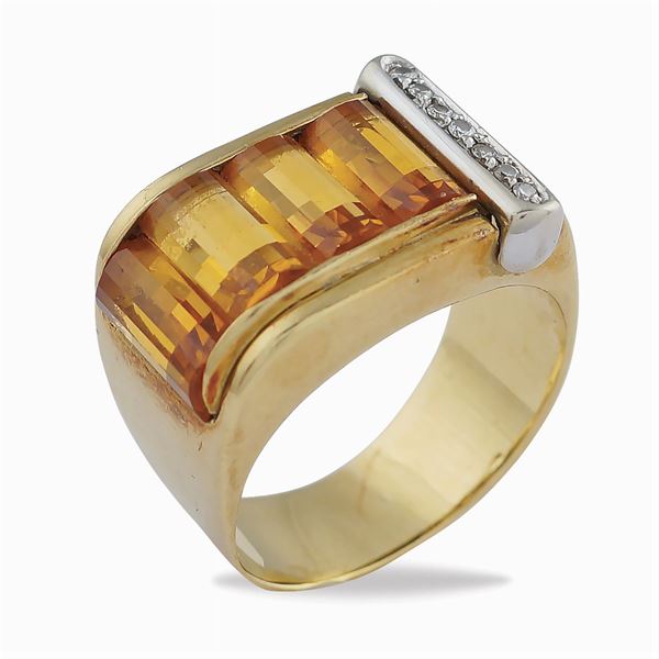 Anello a ponte in oro giallo 18kt