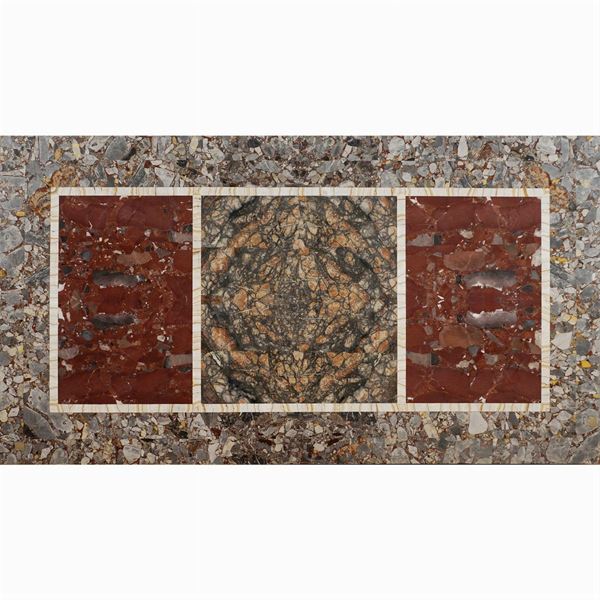 A rectangular polychrome top