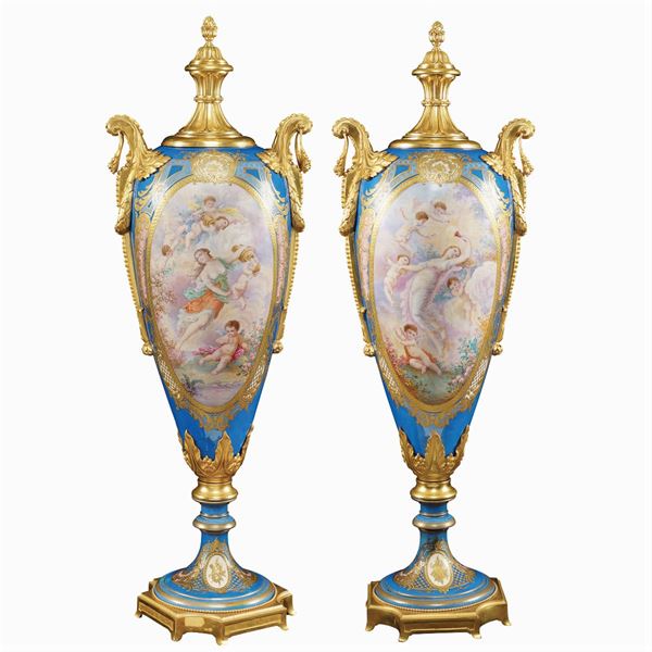 A pair of Sèvres vases