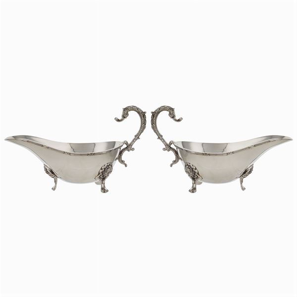 A pair of silver plated gravy boats  (20th century)  - Auction Fine jewels and watches, silver and coptic textile fragments - Colasanti Casa d'Aste