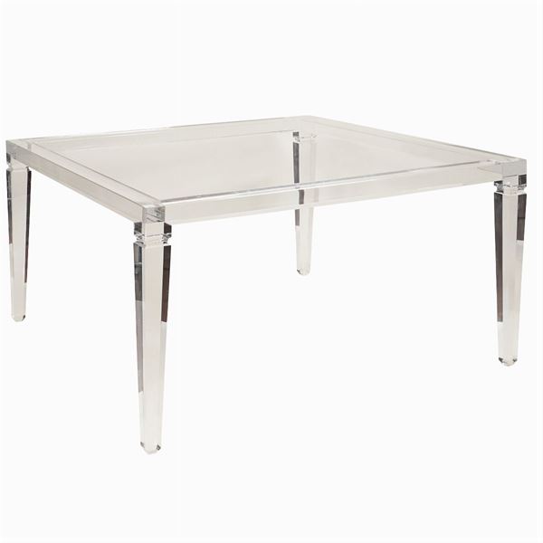 A plexiglass table