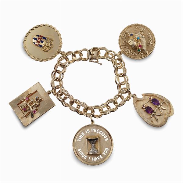 Bracciale charms in oro giallo 18kt