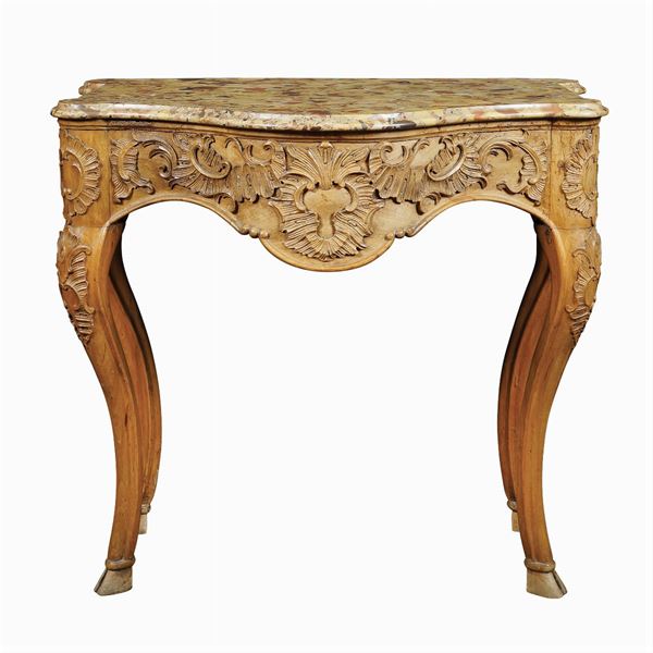 A pickled wood wall console  (france, end 18th century)  - Auction Fine Art from Villa Astor and other private collections - Colasanti Casa d'Aste