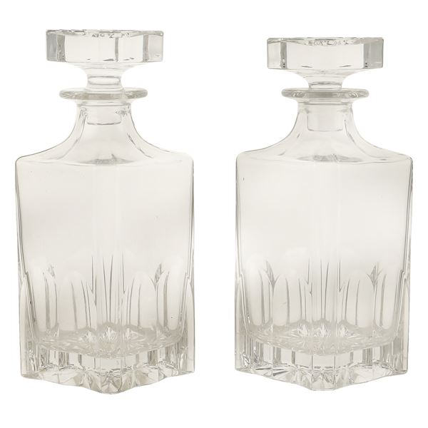 A pair of cut crystal liquor bottles  (20th century)  - Auction Design - modern and contemporary art - Colasanti Casa d'Aste