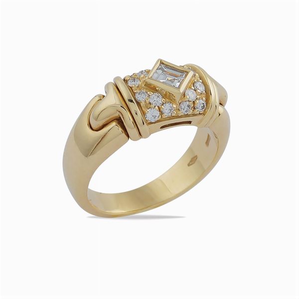 Bulgari, anello in oro giallo 18kt