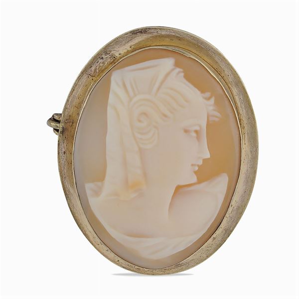 Spilla cammeo raffigurante profilo femminile