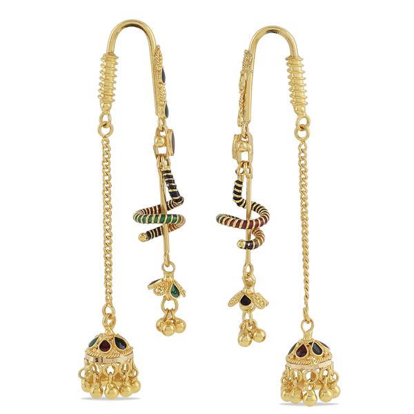 24kt gold pendant earrings